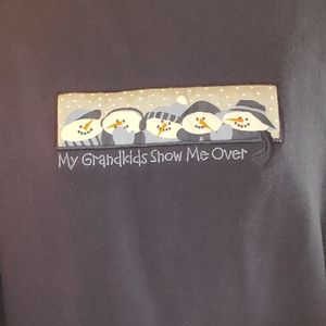 🌟 3 for $15 Deal! 🌟Blue white snowman grandkids sweater sweatshirt PL